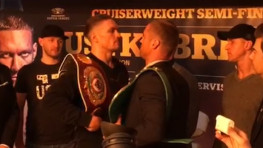 Усик-Бриедис: Face Off на пресс-конференции в Риге (видео)