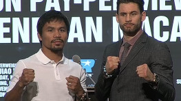 Мэнни Пакьяо и Крис Алгиери на финальной пресс-конференции