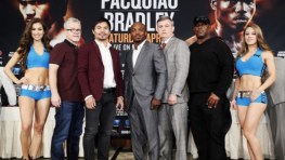 Сюжет о пресс-конференции перед боем Пакьяо-Брэдли 3