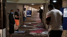 Кадр дня: Боксеры сдают тест на коронавирус