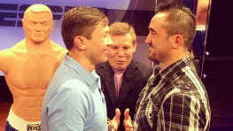 Фото: Головкин и Рубио в студии ESPN