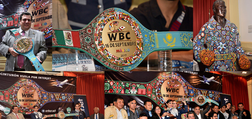 Кадр дня: Особенный чемпионский пояс WBC для победителя боя Головкин-Альварес