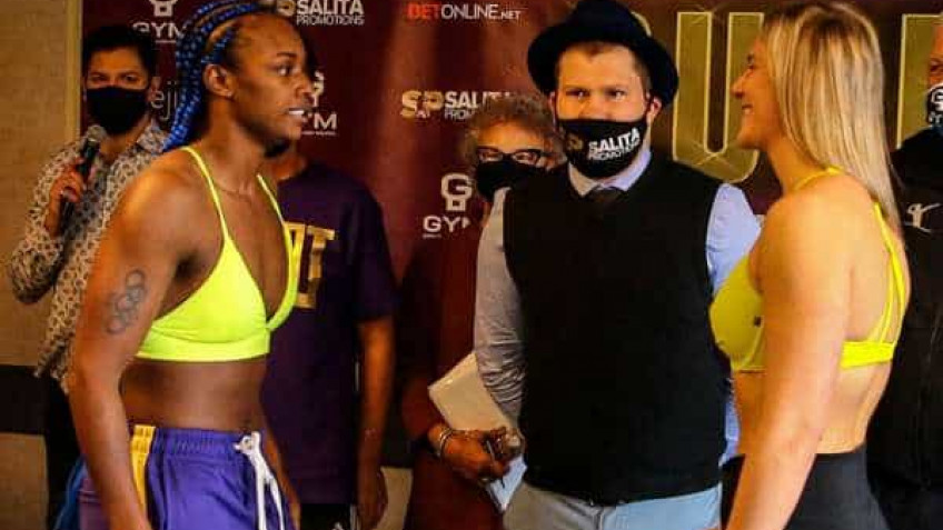 Взвешивание Клариссы Шилдс и Мари-Ив Дикер