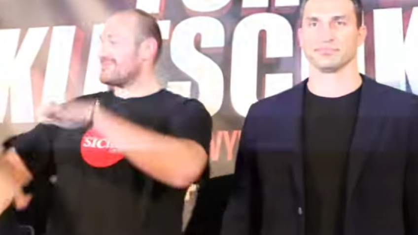 Видеосюжет с пресс-конференции Фьюри-Кличко 2