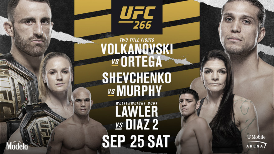 UFC 266: Волкановски-Ортега, Шевченко-Мерфи, Диаз-Лоулер