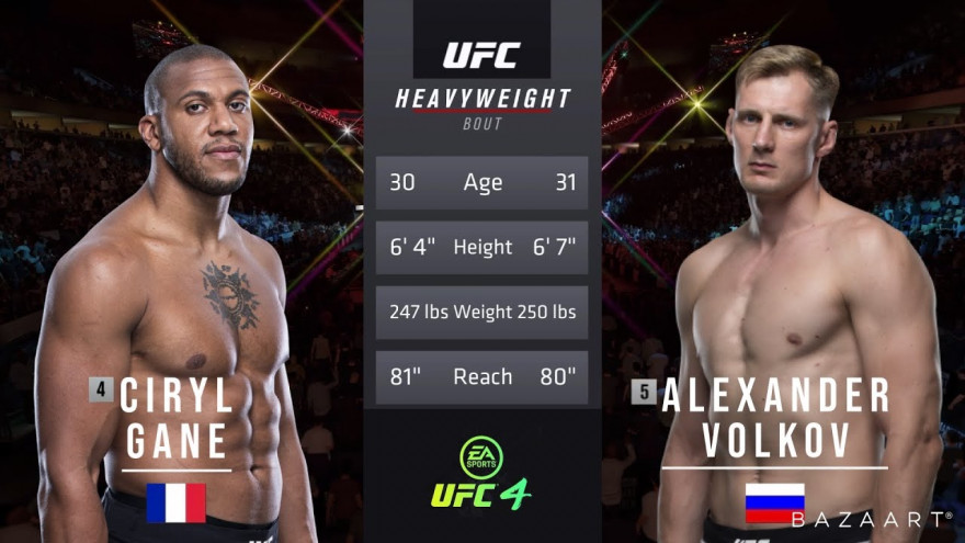 UFC Fight Night: Волков-Гане, Валиев-Барселос, Рахмонов-Прасерес